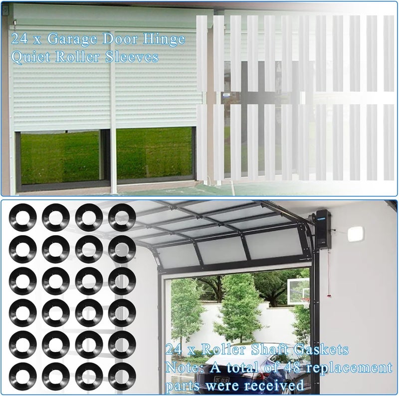 XDDPRO 48pcs Garage Door Hinge Silent Roller Kit Contains Silent Roller Shaft 80mm Length and Roller Shaft Nut Bearing Precision Bearing Replacement Provide Buffer Hardware Accessories Parts Universal - Image 4